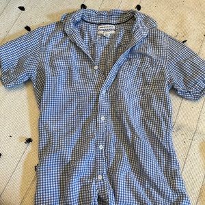 blue gingham shirt